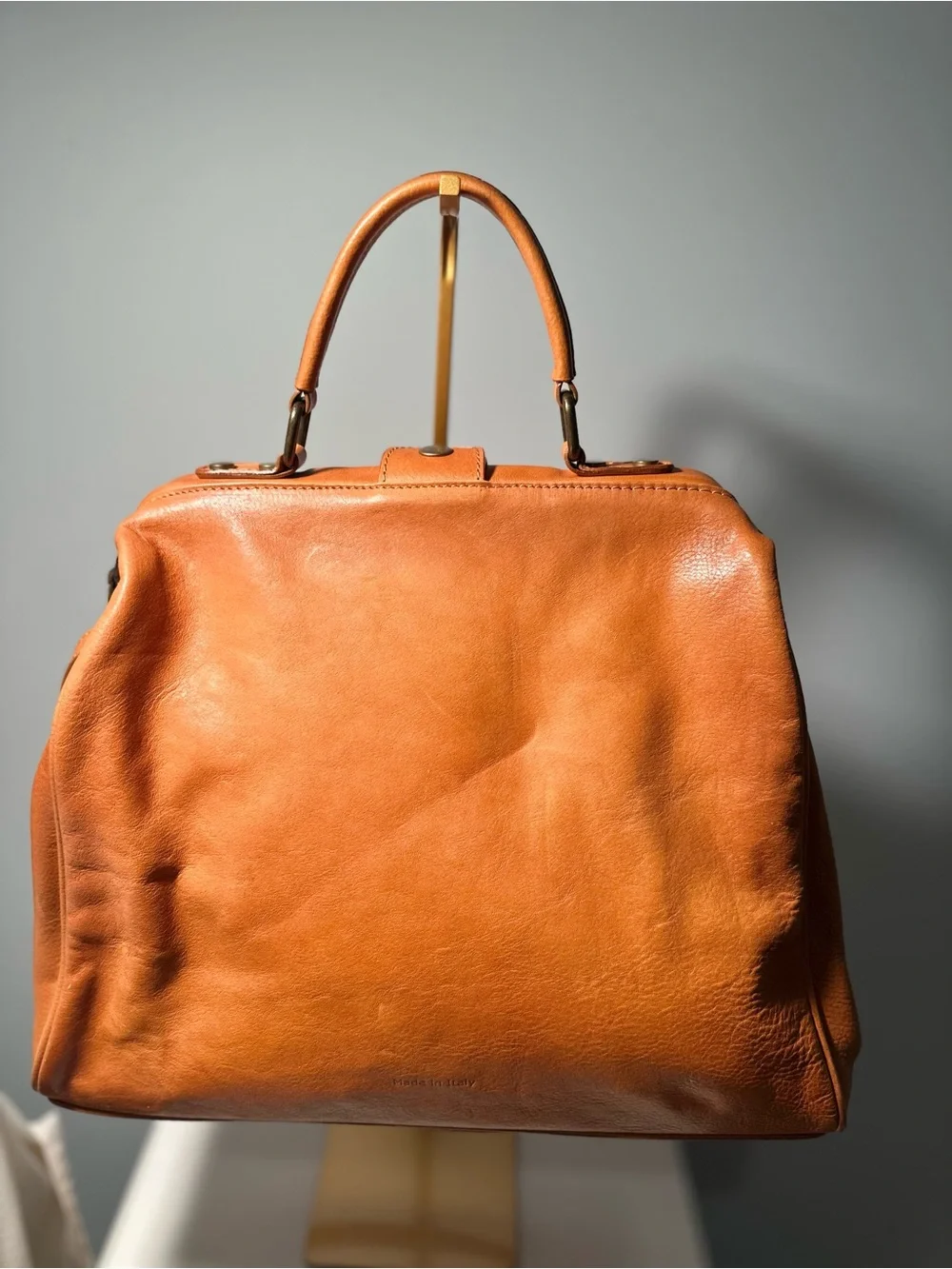 Pratesi Firenze Leather Frame Satchel/Doctor’s Bag, Made in Italy